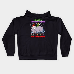 I Want A Hippopotamus For Christmas, Happy Holiday, Christmas Gift Idea, Family Christmas, Santa Gift Idea, Xmas Gift For Her, Christmas Outfit, Gift For Christmas Kids Hoodie